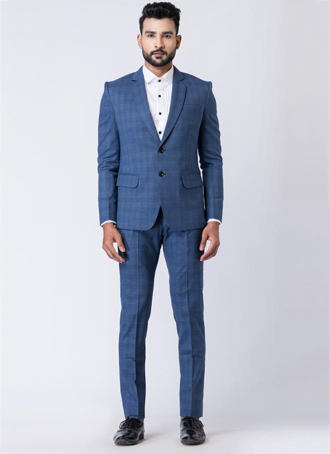 Polyster Tr Light Blue Party Wear Formal Blazer With Trouser